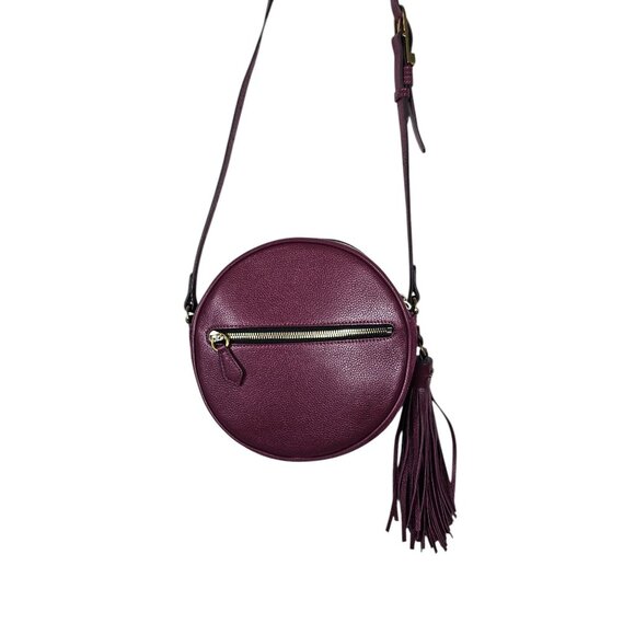 orYany Embossed Leather Suede Canteen Crossbody Bag, Burgundy - Picture 3 of 10